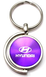 Ford Logo Keychain Black Brushed Metal Round Spinner Chrome Ring